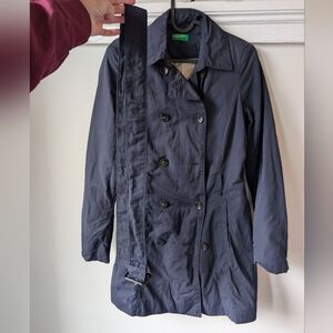United Colors Of Benetton Navy Trench Coat